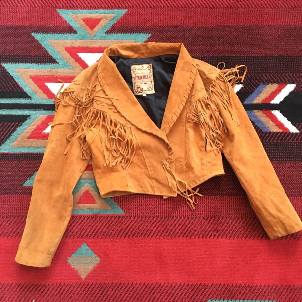 Genuine suede fringe jacket